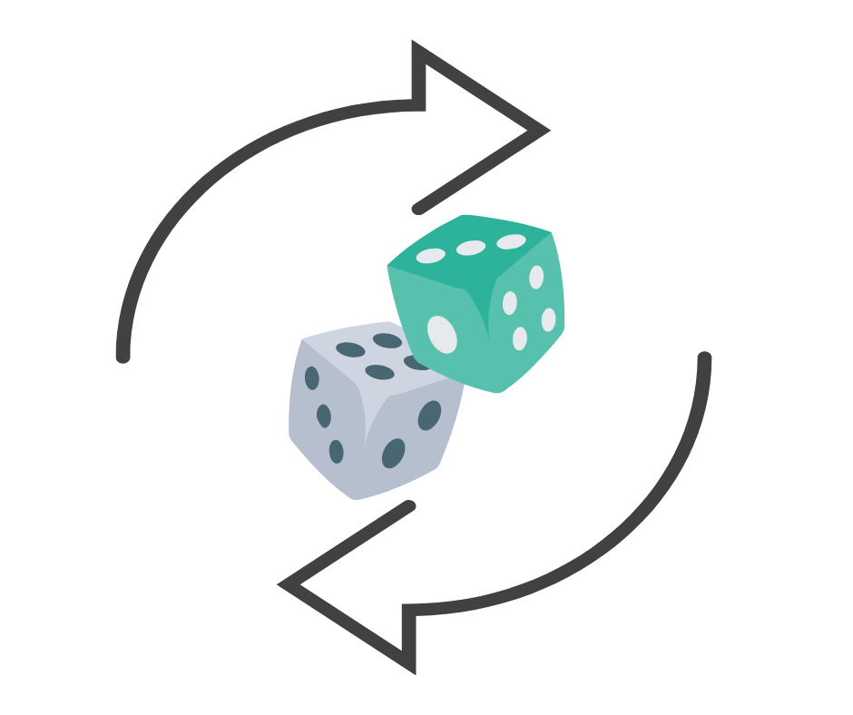 Illustration du module 5 : deux dés dans un cycle de flèches.